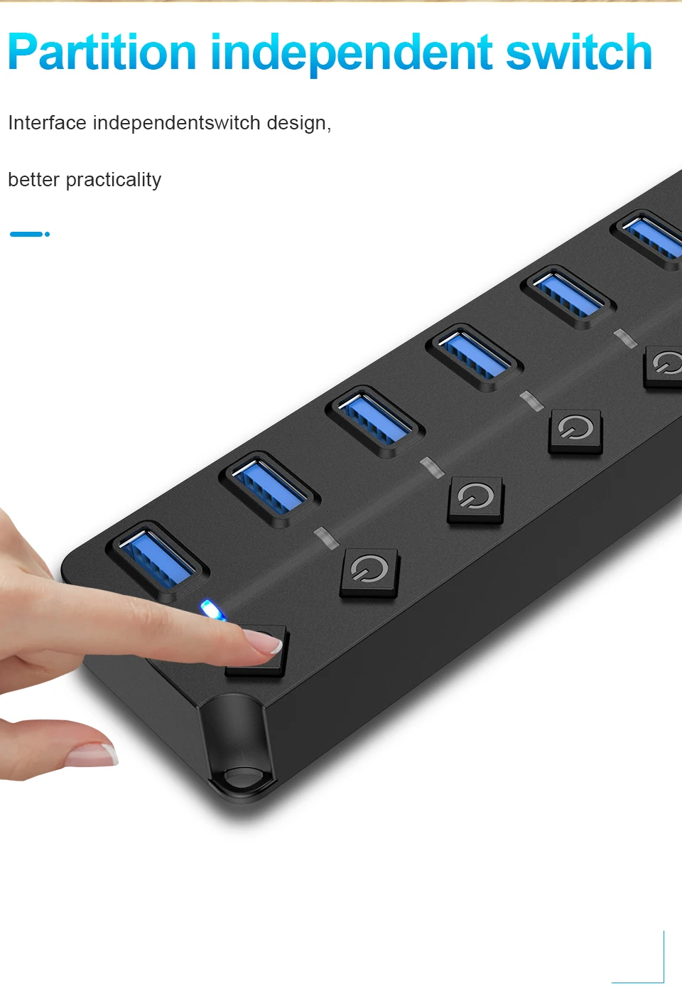 Acessórios para Computador 3.0 de Alta Velocidade ou 7 Portas Divisor on - Off Multi-laptop pc Hub Usb 3.0 4 6 Computador e Escritório
