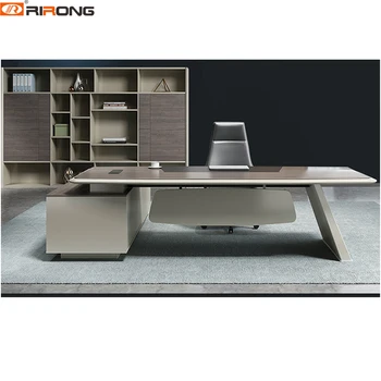 

Italy Style Wooden Study table Small Laptop Computer Stand Executive Manager Boss Office Furniture Table Desk With Cabinet