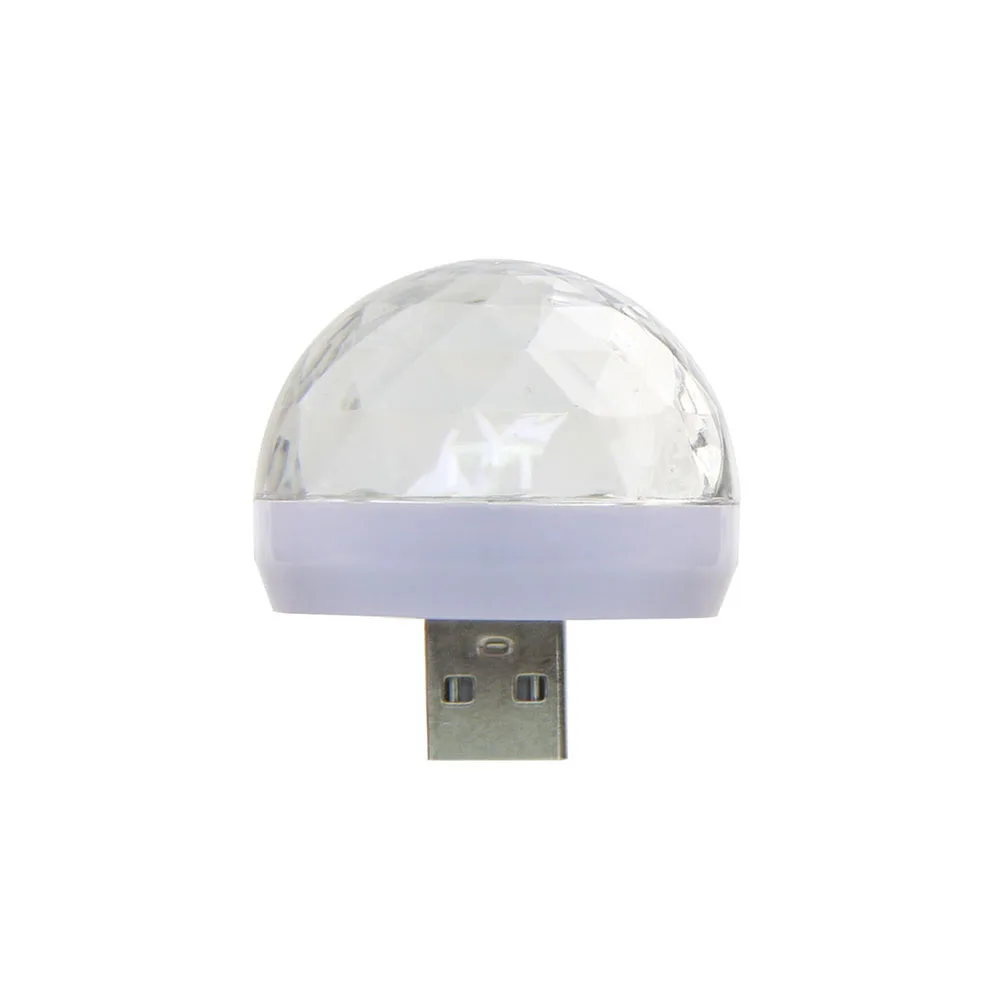 Белый Волшебный шарик Usb Свет Мини диско сценический эффект лампа контроль звука RGB портативный проектор USB хрустальная лампа для мобильного телефона - Цвет: Белый