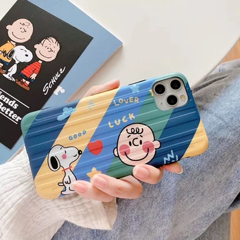 

Cute Charlie Brown phone Cases for iPhone 11 Pro X XR XS Max 11 7 8 plus 3D stripe IMD frosted soft silicone back cover