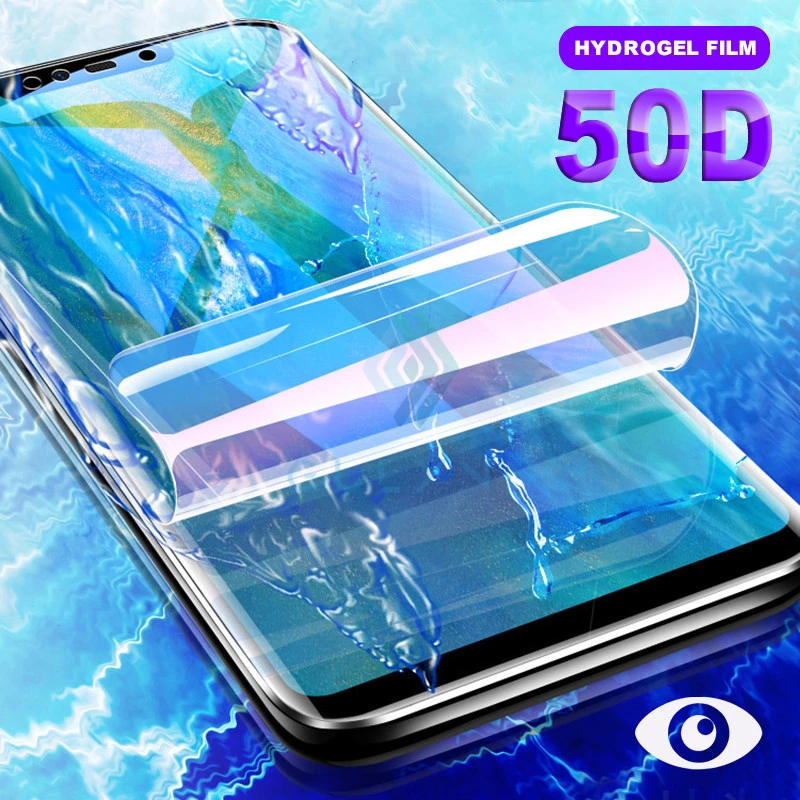 Мягкая Гидрогелевая пленка 50D с защитой от синего света для экрана Huawei Honor 10 20 8 9 lite