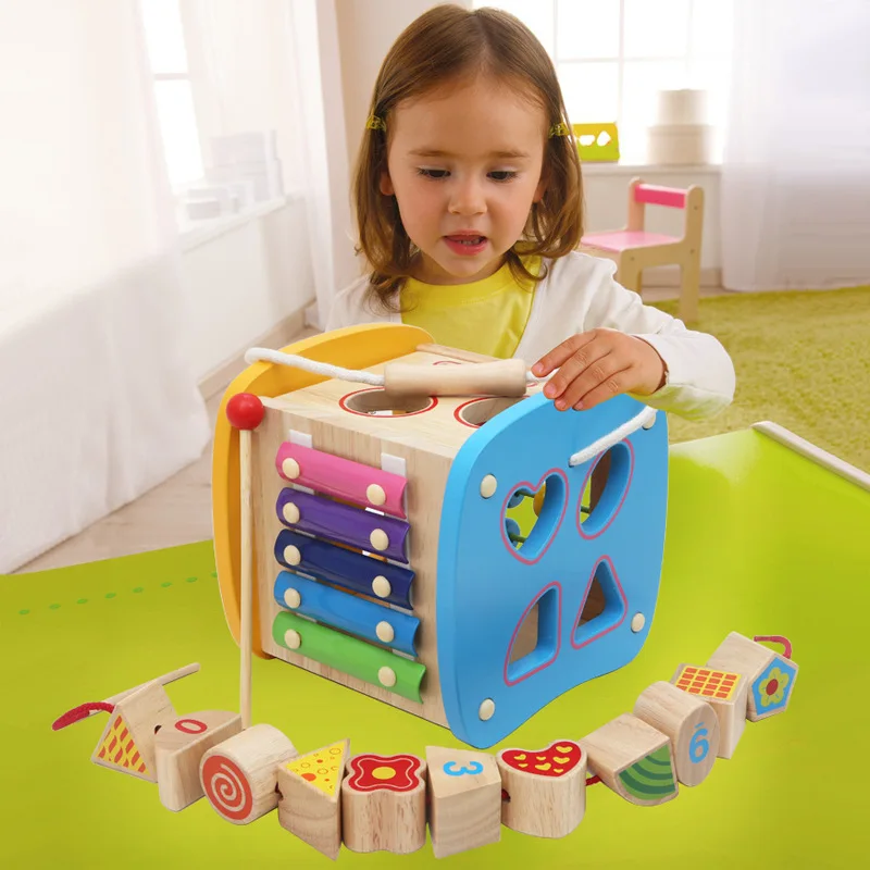 

Infant Toys for Children 6-12 Month Educational a Year of Age-Bite 1-2 3 Building Blocks Baby Boy Women's Shape Matching