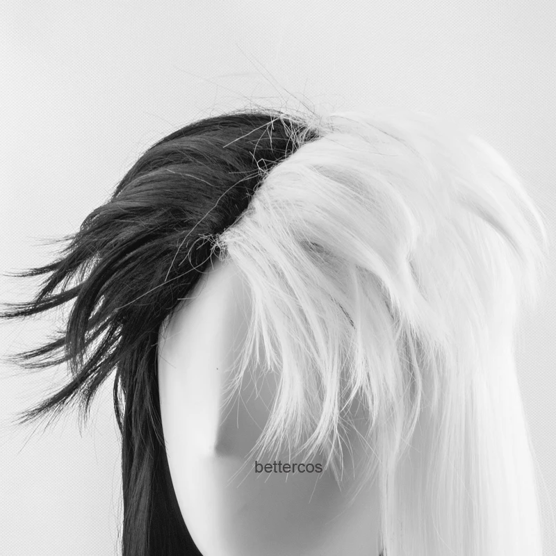 Deville Cruella De Vil Cosplay Wigs Half White Half Black Heat Resistant Synthetic Hair Wig Wig Cap Cosplay Costumes Aliexpress