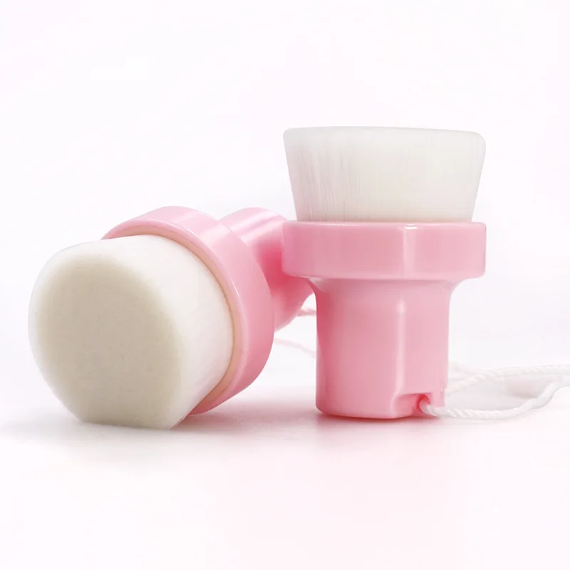 Facial Cleansing Brush Wood Handle Soft Superfine Fiber Deep Clean Exfoliator Rich Foam Helper