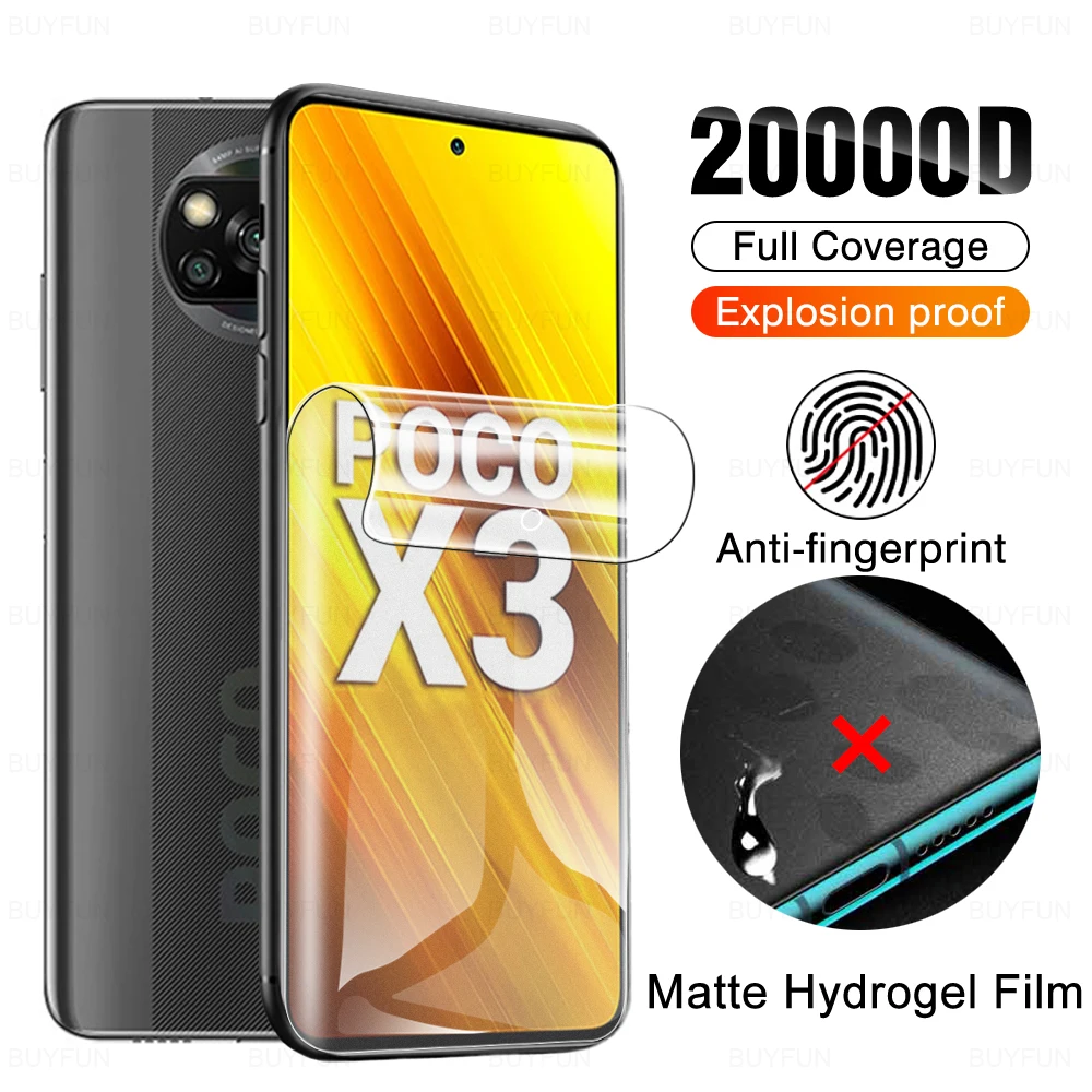 Matte Anti fingerprint Hydrogel Film For Xiaomi Poco X3 NFC Screen
