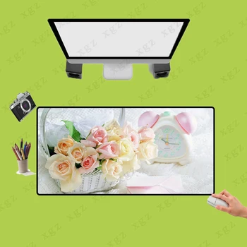 

XGZ Best Rose Pink Flower Large Gaming Mouse Pad PC Computer Game Player Mousepad Desk Mat Locking Edge CS GO LOL Dota XXL