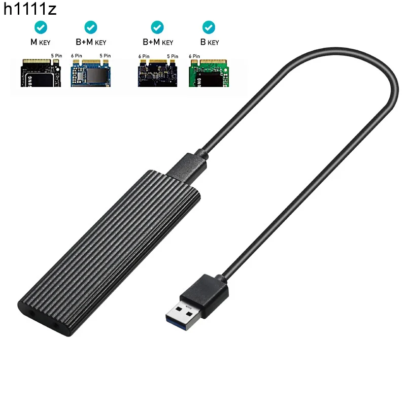 Чехол для M2 SSD футляр NVME M.2 на USB адаптер PCIE NGFF SATA M/B Key 2230/2242/2260/2280 RTL9210B двойной
