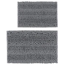 Лучший нескользящий набор ковров из синели для ванной комнаты, супер мягкий абсорбирующий полосатый ковер, 2 упаковки каждого размера