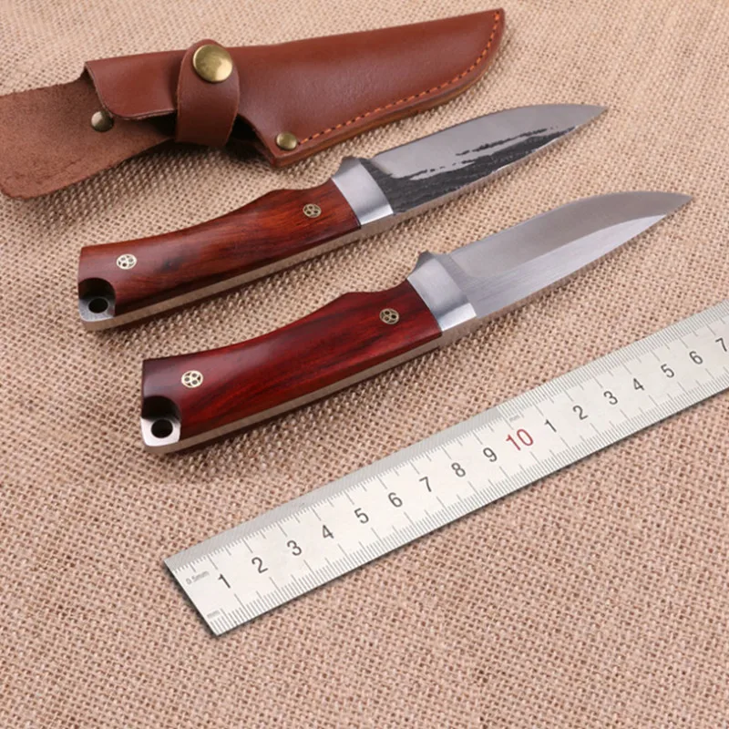 

Free shipping Handmade 440C steel Hunting Knife Camping Survival Knife Fixed Blade Tactical Knife wood handle