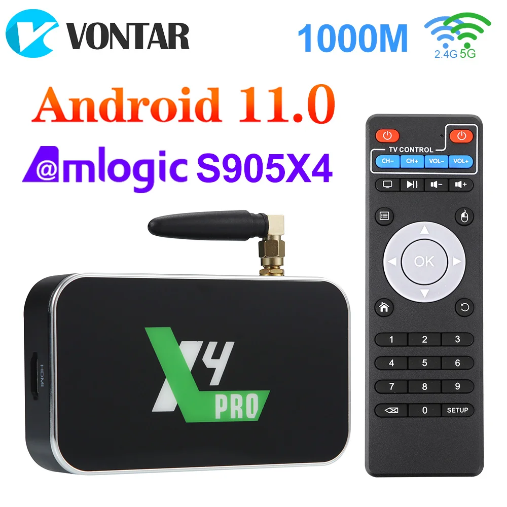 ТВ-приставка UGOOS X4 Pro Android 11 Amlogic S905X4 LPDDR4 4 Гб ОЗУ 32 ПЗУ поддержка AV1 CEC HDR 1000M BT4.0 OTT 4K |