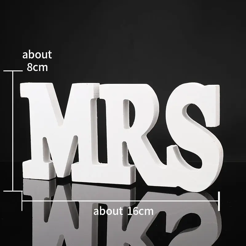 Деревянные Mr Mrs Love алфавит деревянные буквы для свадебного домашнего декора рождественские украшения вечерние аксессуары для дня рождения 62019 - Color: MRS