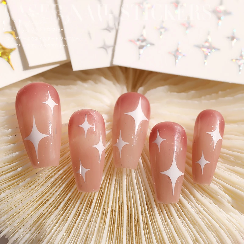 3D Nail Art Stickers Love heart Star Light Manicure Design