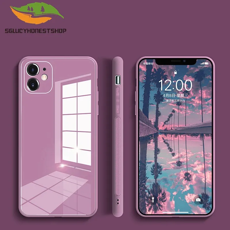 Оригинальный чехол из жидкого закаленного стекла для iphone 12 11 Pro Max SE 2020 X XS XR 7 8 Plus