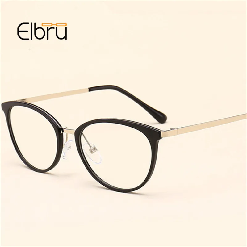Elbru TR90 сверхлегкие простые очки для женщин и мужчин, круглые металлические очки, оправа, оптические очки для женщин и мужчин