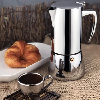 

Stainless Steel Press Coffee Maker Espresso Stovetop Moka Pot Portable Cafetiere Machine Teapot For Home Office Coffee