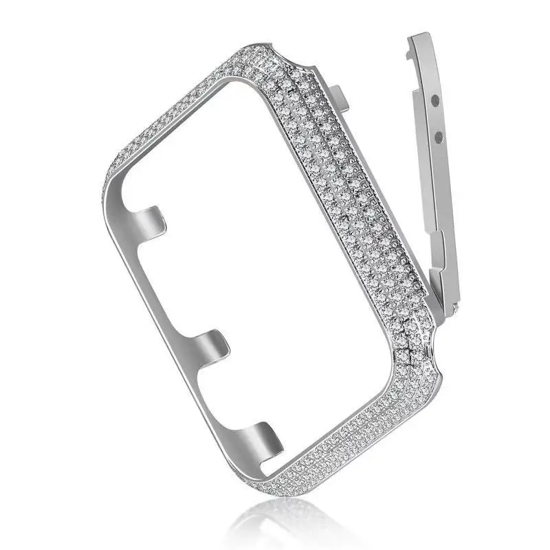 Luxury Crystal Diamond Case For Apple watch 6 5 4 SE 44mm 40mm High-end Diamond metal watch case for iwatch 3 42mm 38mm Cover