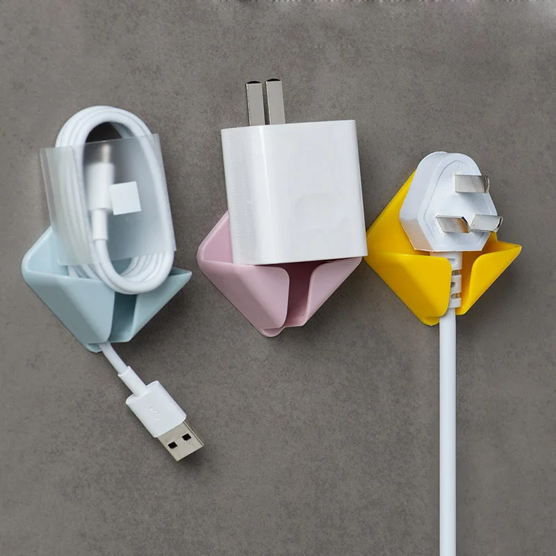 2pcs/lot Nail-free Power Cord Storage Rack Wall Hooks Kitchen Plug Hook Adhesive Socket Hanger Holder | Дом и сад
