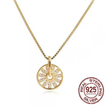 

925 Silver Jewelry Necklace Flashing Diamond Mysterious Compass Necklace Women Ins Trendy Retro Clavicle Chain Neck Decoration