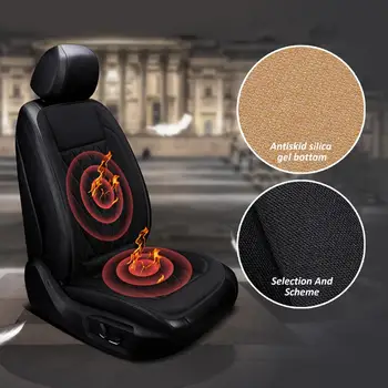 

2pcs 12V Car Heated Seat Cushion Comfortable Auto Heated Seat Cover Adjustable Temperature for Full Back and Seat CSV