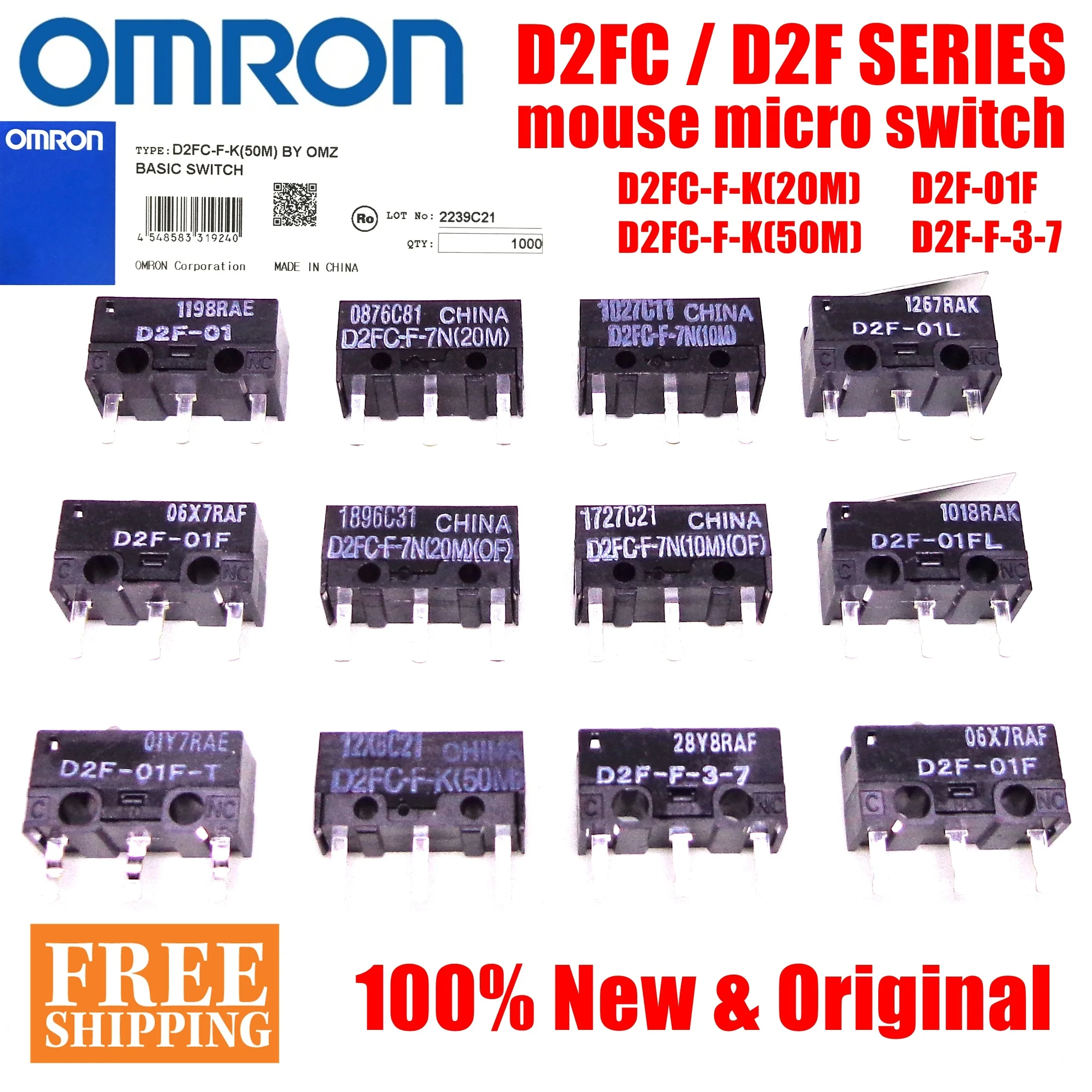 10 шт. мышь OMRON микро переключатель флейта м 20 (50 м) D2F флейта|Выключатели| |