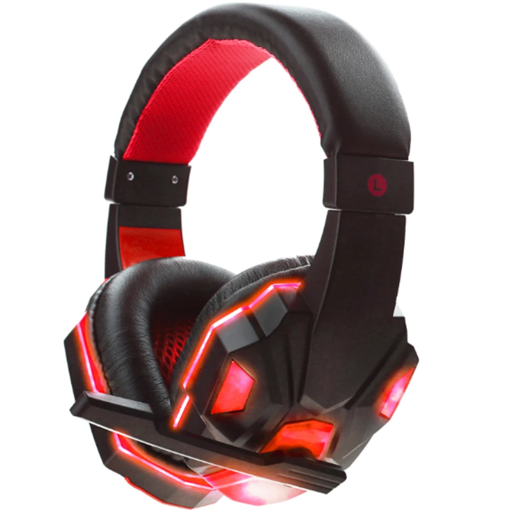 Gaming Headset Deep Bass Stereo Computer Game Headphone with microphone LED Light PC professional Gamer