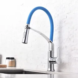 Brass Kitchen Faucet Hot & Cold Sink Mixer Direct Drinking Water Tap Pull Out Spray Nozzle Rotating Single Handle Deck Mounted