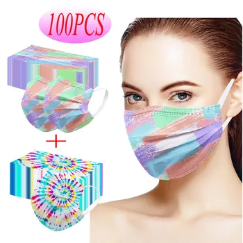 

100PCS Adult Unisex Air Purifying Face Mask Cover Dust 3 Layer Mouth Filter Masks Disposable Protective Pink Mascarillas