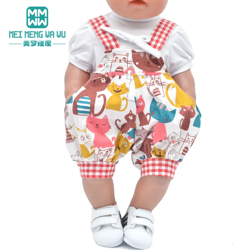 

Clothes for doll fit 43cm baby toy new born doll and 45cm American doll Fashion cartoon suit, fur collar coat