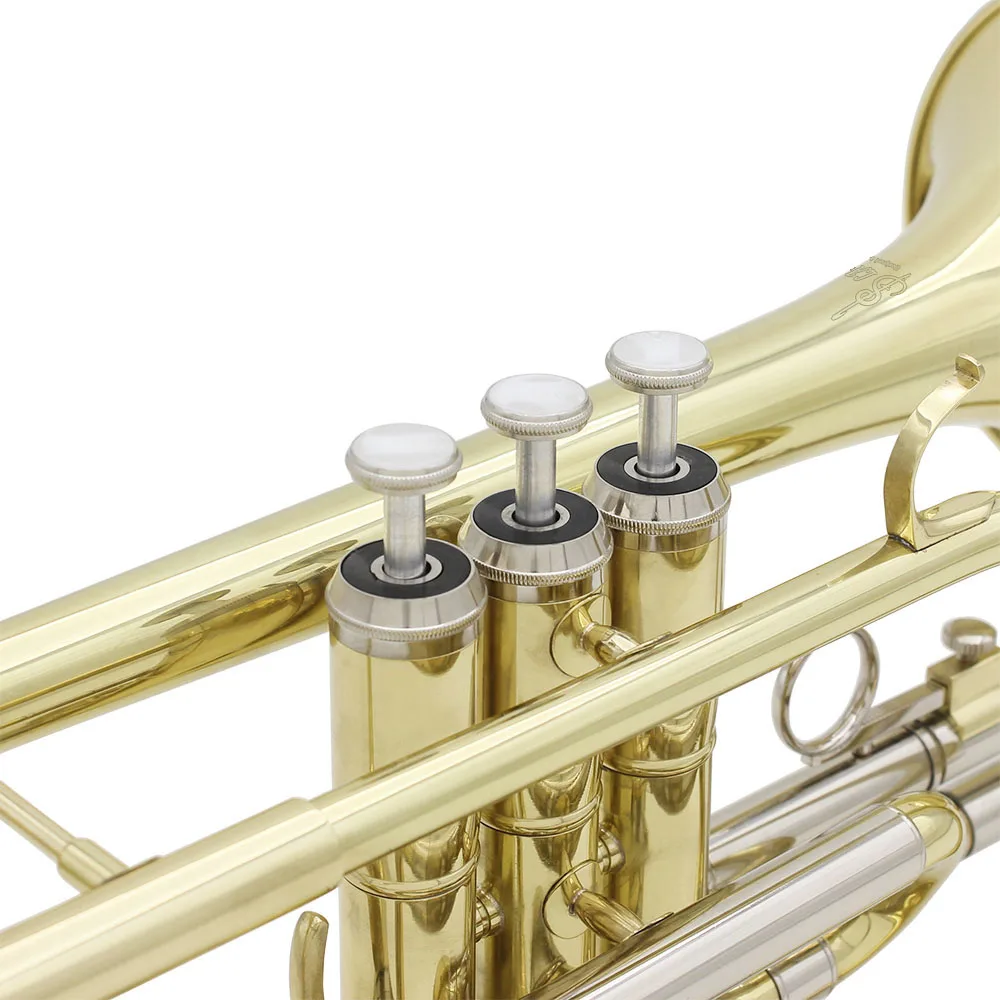 Bb B Flat Cornet Gold Plated Brass Wind Instrument With Mouthpiece Gloves Cleaning Cloth Carrying Case