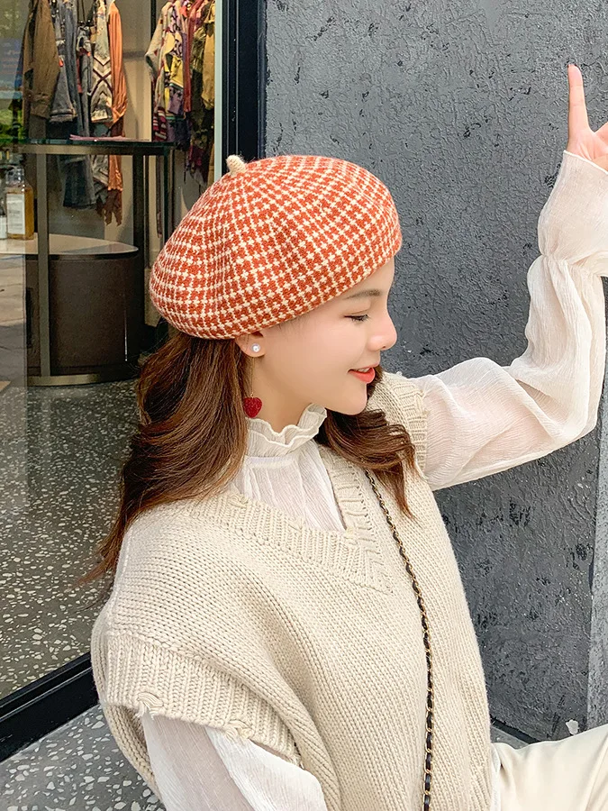 Wool Berets Hats For Women Autumn Winter Fashion Color thicken Beanie Hat Ladies Stylish Streetwear Berets Cap Female Boina