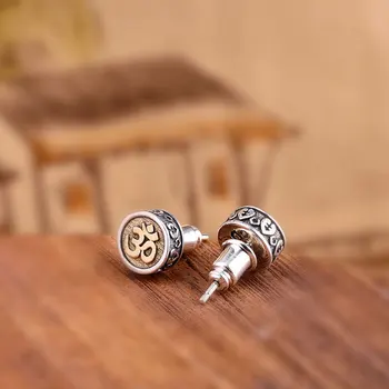 

Character Silver Product S925 Pure Silver Jewelry Earring Thai Silver Sterling Silver Unisex Ming Wang Sanskrit Fine Earrings