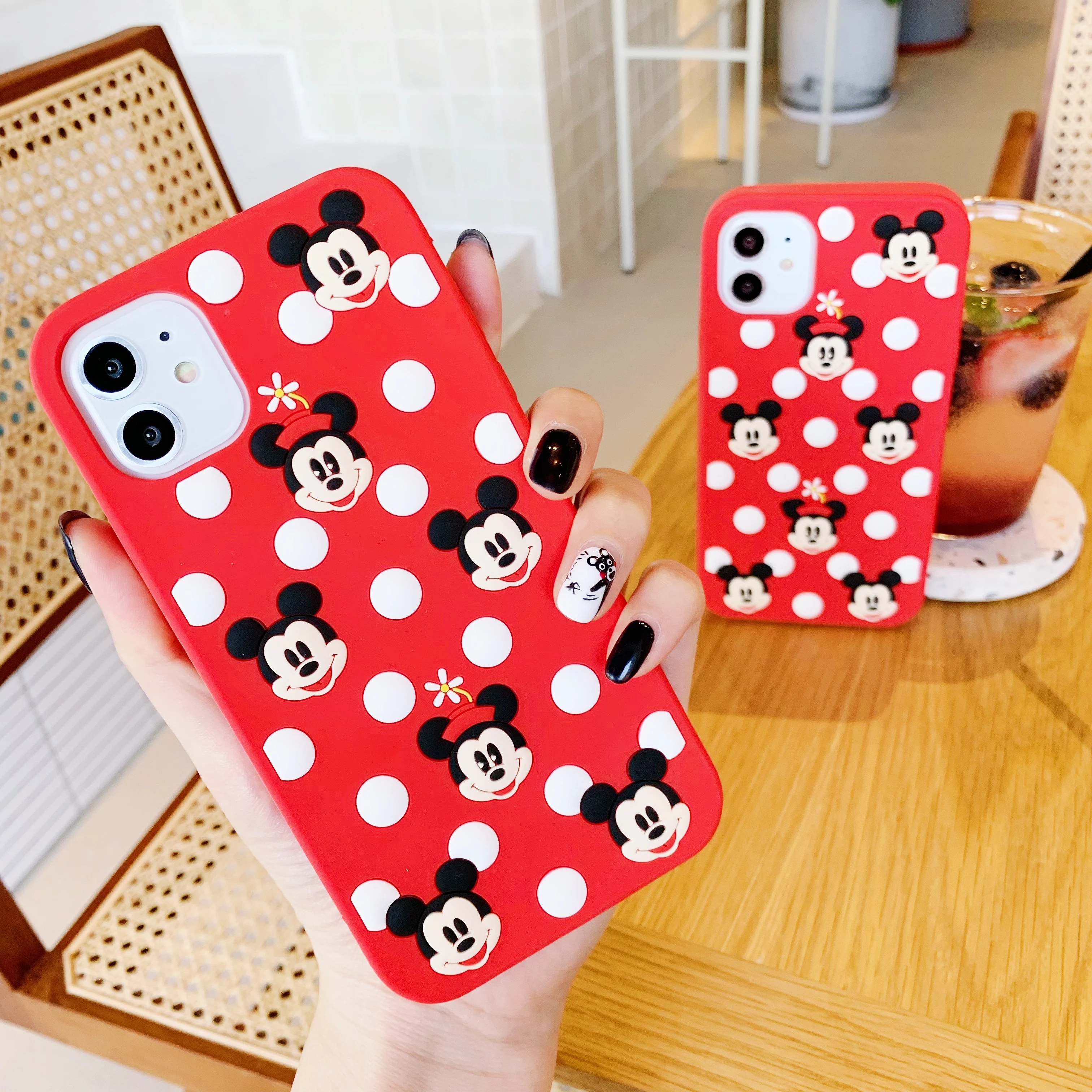 Милый чехол с рисунком Микки и Минни для iphone 6, 6s, 7, 8 Plus, Xr, красный чехол, чехол для iphone 11 Pro Max X, XS, Max, XR, мягкий силиконовый чехол