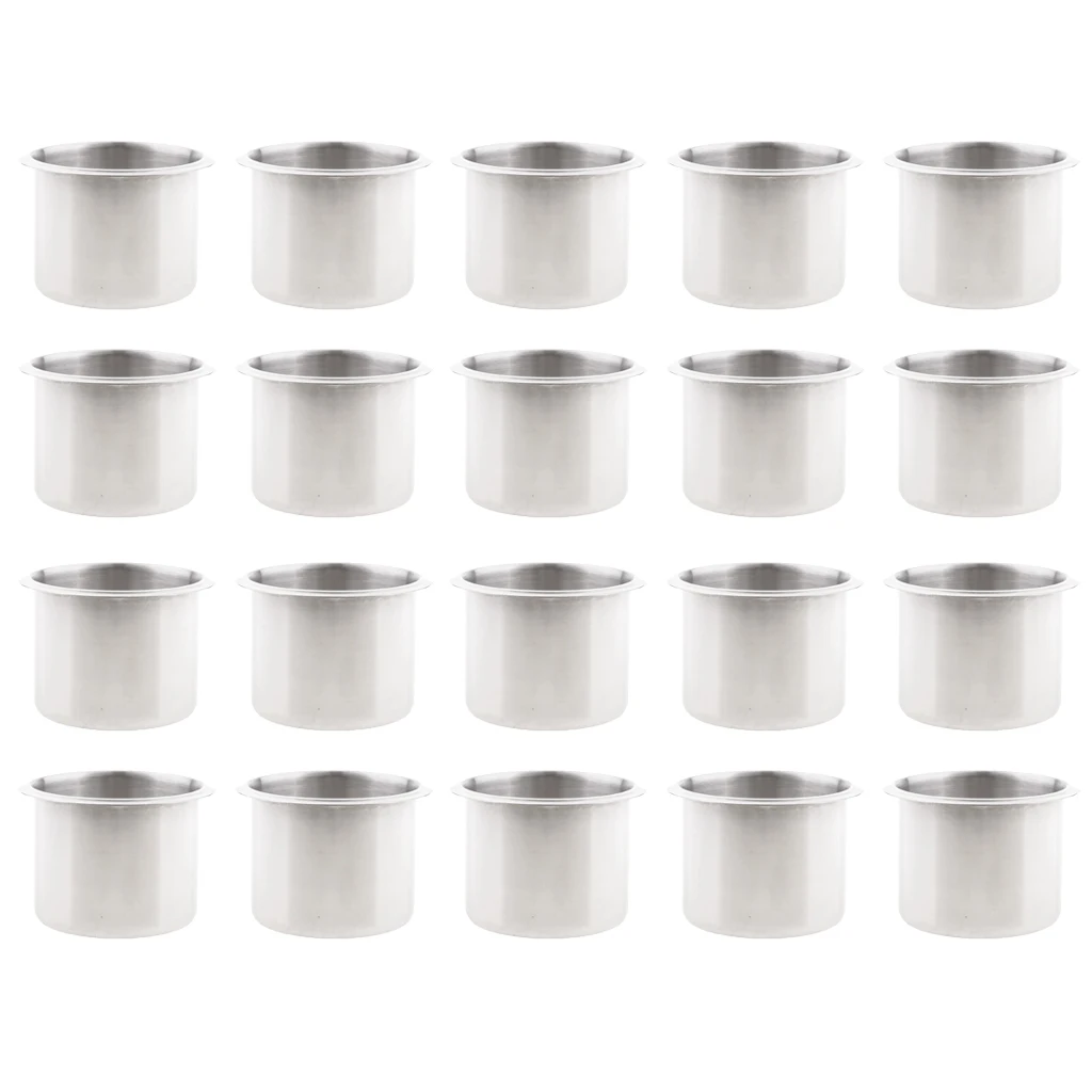 20PIECE 68mm Stainless Steel Recessed Cup Drink Holder for Marine Boat RV Camper 20PIECE 68mm Stainless Steel Recessed Cup Drink Holder for Marine Boat RV Camper