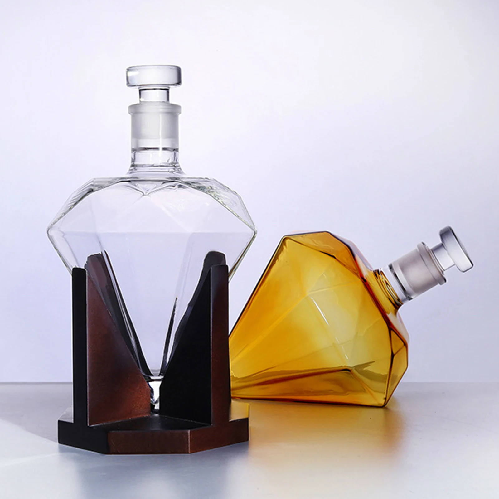 Whiskey Decanter Set 750ml Heart Shape Diamond Wine Decanter Vodka Liquor Wine Pourer Cocktail Glass Whisky Dispenser Holder Home Party Decoration whiskey decanter set