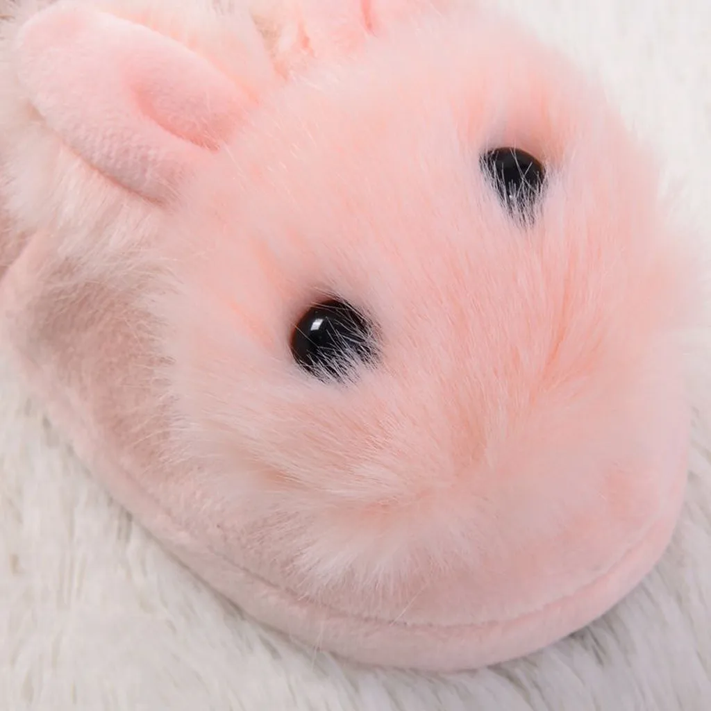 2-9Y Winter Kids Cute Cotton Slippers Children's Warm Non-slip Baby Girls Cartoon Plush Rabbit Cotton Slippers children's shoes for adults