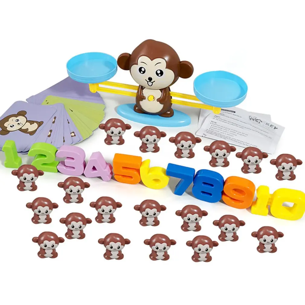 

Monkey Digital Balance Scale Toy Early Learning Balance Children Enlightenment Digital Addition and Subtraction Math Scales Toys