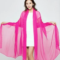 Luxury 150*230cm Long Satin Silk Scarf Summer Ladies Green Scarf Shawl Top Grade Brand Scarves Simple Plain Chiffon Head Scarf 2