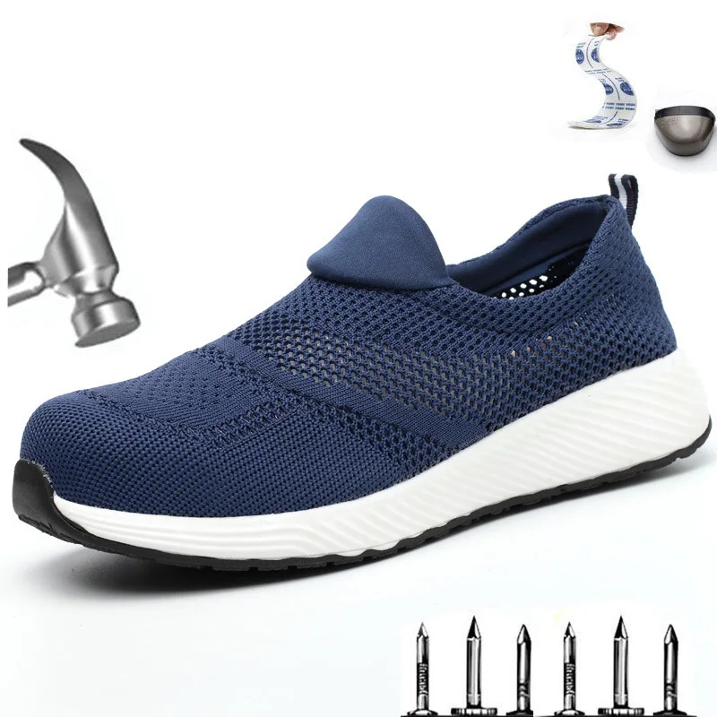 

Fashionable lightweight breathable safety shoes 2020 men's and women's casual steel toe cap work sports shoes anti-smashing shoe
