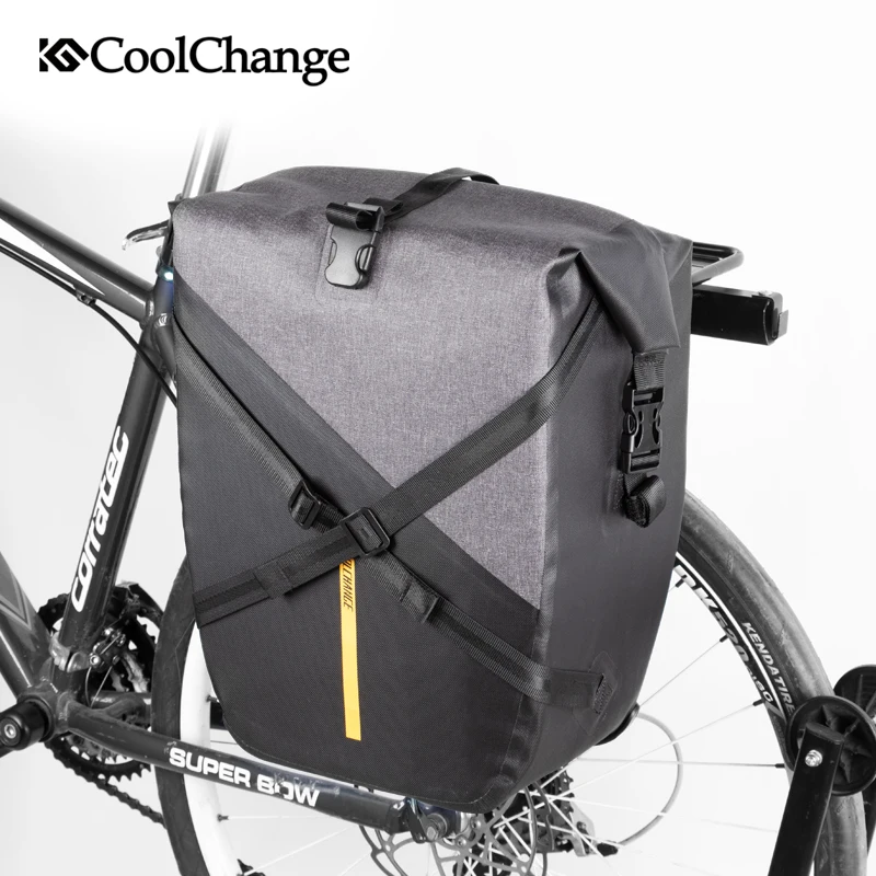 Flash Deal CoolChange Bicycle Bag Waterproof Reflective Large Capacity Cycling Luggage Carrier Bag Nylon Rear Saddle Bag Bike Accessories 0