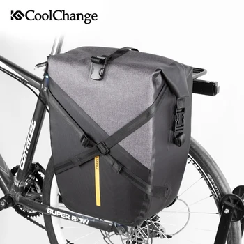 

CoolChange Bicycle Bag Waterproof Reflective Large Capacity Cycling Luggage Carrier Bag Nylon Rear Saddle Bag Bike Accessories