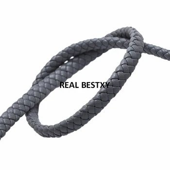 

5m/lot approx 7*4mm gray Flat Wide Braided Leather Cords Ropes fit Wrap Necklace Bracelet DIY Jewelry Making Findings wide cords
