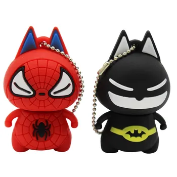 

TEXT ME Cartoon 64GB cute Batman Spiderman USB Flash Drive 4GB 8GB 16GB 32GB Pendrive USB 2.0 Usb stick