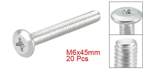 Uxcell 20 шт. M6x16mm-60mm Phillips головка крепежные винты крест Винт кожа крепежные болты для учетной записи Книга полная резьба