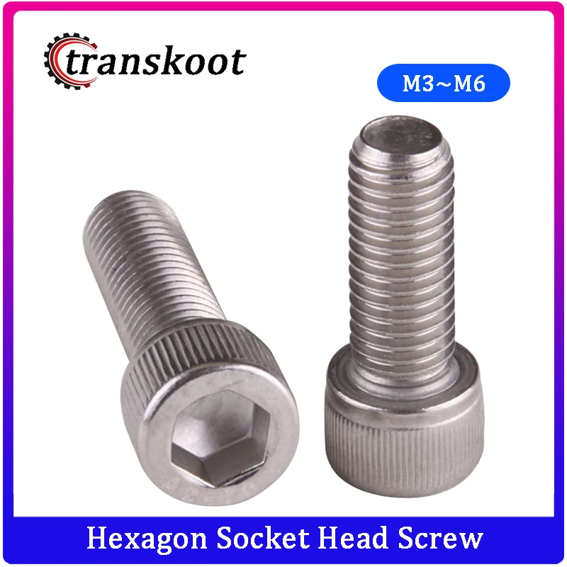 Винт с шестигранной головкой из нержавеющей стали M3 M4 M5 M6 50 шт.|cylinder head screws|m6 stainless