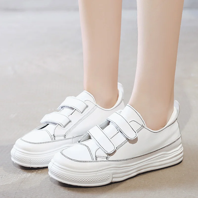 

Sneakers Shoes Women Casual White Shoes Sneakers Girls Magic Sticker Flats Shoes Female Sneaker Zapatos De Mujer 21818AHT3223