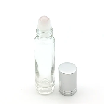 

1000pcs 10ml Natural Gemstone Roller Ball Perfume Bottle for Essential Oil Liquid Roll On Thick Glass Bottles With Crystal Chips