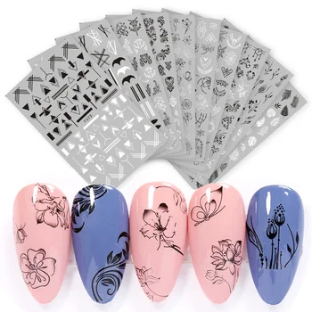 

1 Sheet 3D Nail Stickers Adhesive Transfer Sticker Decals Flower Tropical Plants Image Sticker DIY for Nail Art Decorations