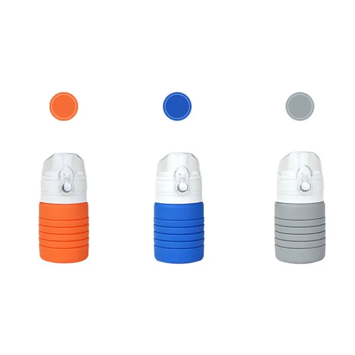 Portable Collapsible Water Bottle Silicone Folding Sports Travel Hiking Camping Cycling Climbing Expandable Drink Bottle JS23