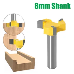 Couteau à découper à 8 manches, couteau à découper à tige de 8mm dent carrée t slot Tenon, fraise à bois, outils pour le travail du bois 