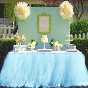 

Many Tulle Tutu Table Skirt Tulle Tableware for Wedding Decoration Baby Shower Party Wedding Table Skirting Home Textile